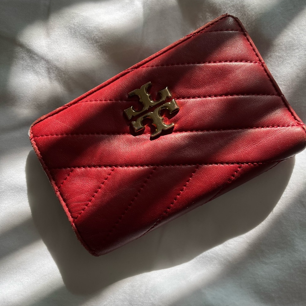 Tory Burch quilted red wallet